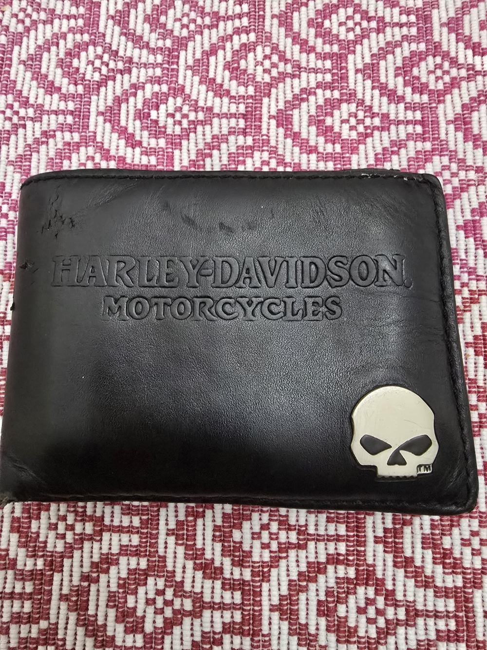 Harley Davidson Leather Wallet. Willie G Bi Fold Black Wallet. Billfold Wallet